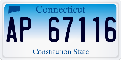 CT license plate AP67116