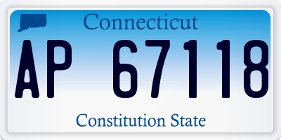 CT license plate AP67118
