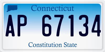 CT license plate AP67134
