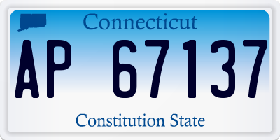 CT license plate AP67137