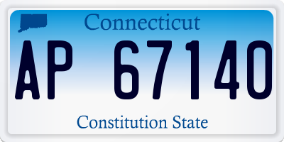CT license plate AP67140