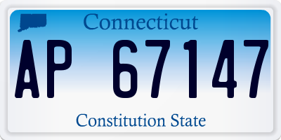 CT license plate AP67147