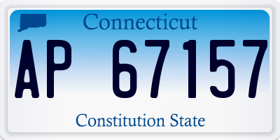 CT license plate AP67157