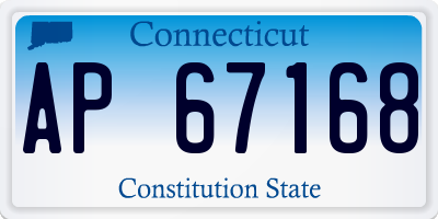 CT license plate AP67168