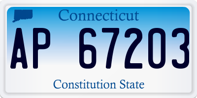 CT license plate AP67203