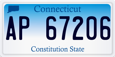 CT license plate AP67206