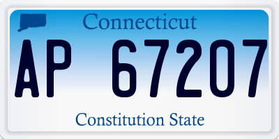 CT license plate AP67207