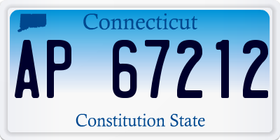 CT license plate AP67212