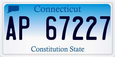 CT license plate AP67227