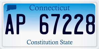 CT license plate AP67228