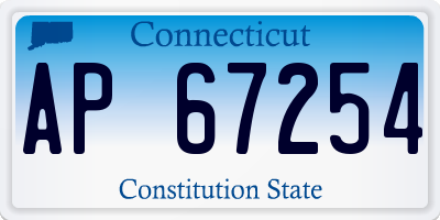 CT license plate AP67254