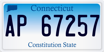 CT license plate AP67257