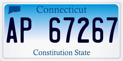 CT license plate AP67267