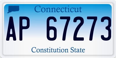 CT license plate AP67273