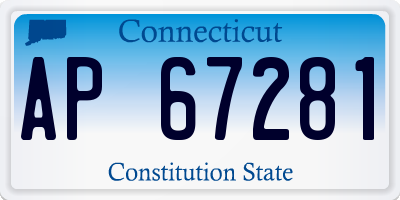 CT license plate AP67281