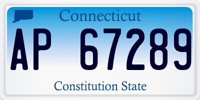 CT license plate AP67289