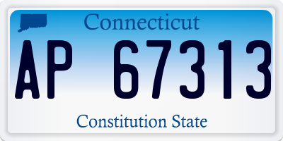 CT license plate AP67313