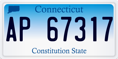 CT license plate AP67317