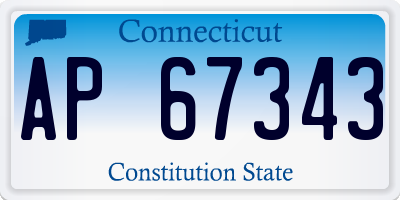 CT license plate AP67343
