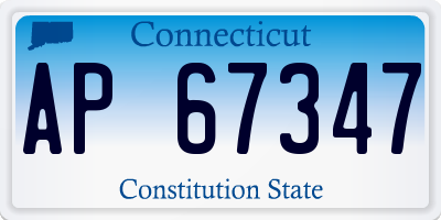 CT license plate AP67347