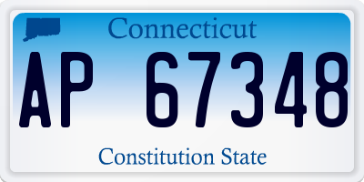 CT license plate AP67348
