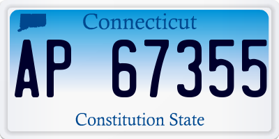 CT license plate AP67355
