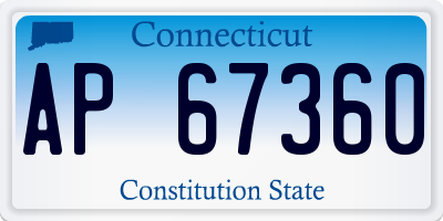 CT license plate AP67360