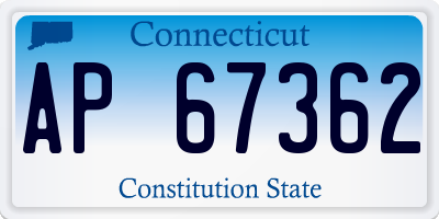 CT license plate AP67362