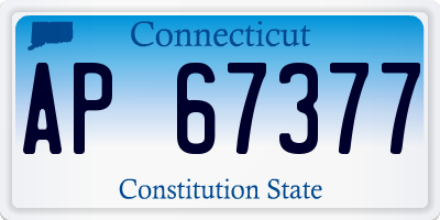 CT license plate AP67377