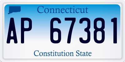 CT license plate AP67381