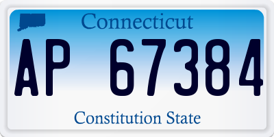 CT license plate AP67384