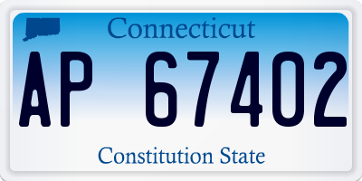 CT license plate AP67402