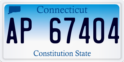 CT license plate AP67404