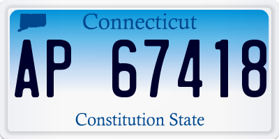 CT license plate AP67418