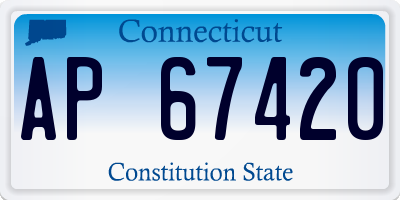 CT license plate AP67420