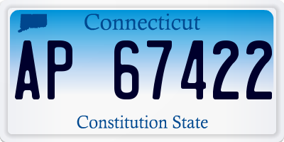 CT license plate AP67422