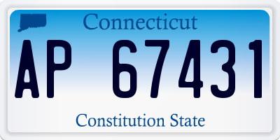 CT license plate AP67431