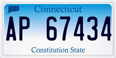 CT license plate AP67434