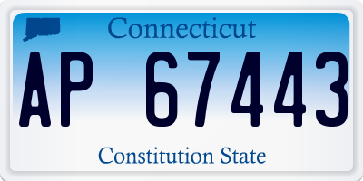 CT license plate AP67443