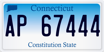 CT license plate AP67444