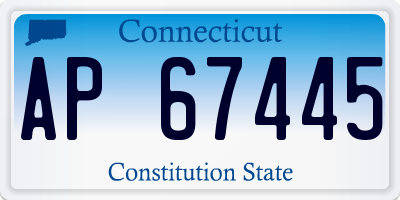 CT license plate AP67445