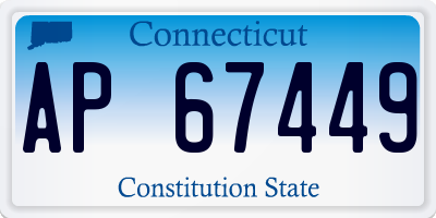 CT license plate AP67449
