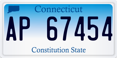 CT license plate AP67454