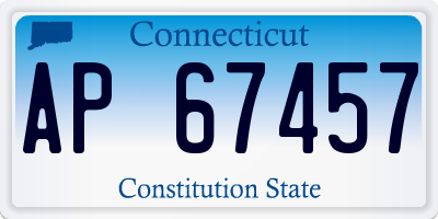 CT license plate AP67457