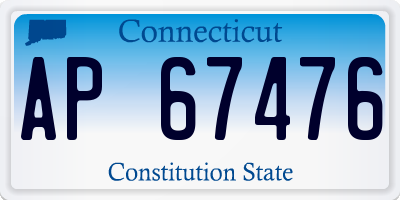 CT license plate AP67476