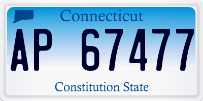 CT license plate AP67477