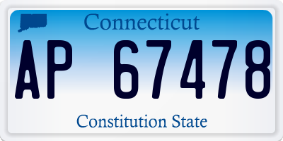 CT license plate AP67478
