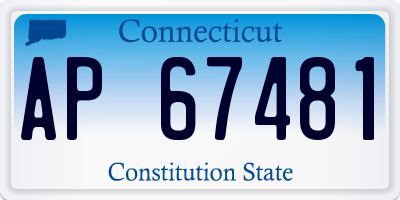 CT license plate AP67481