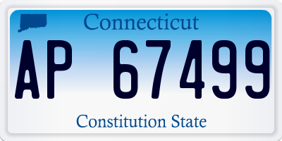 CT license plate AP67499
