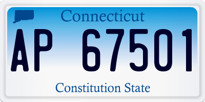 CT license plate AP67501